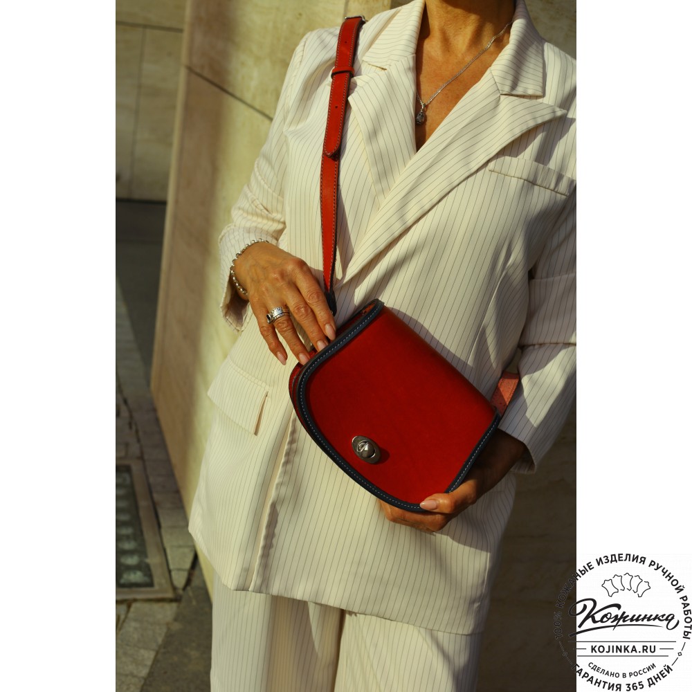 Женская кожаная сумка "Вивьен" (красная)